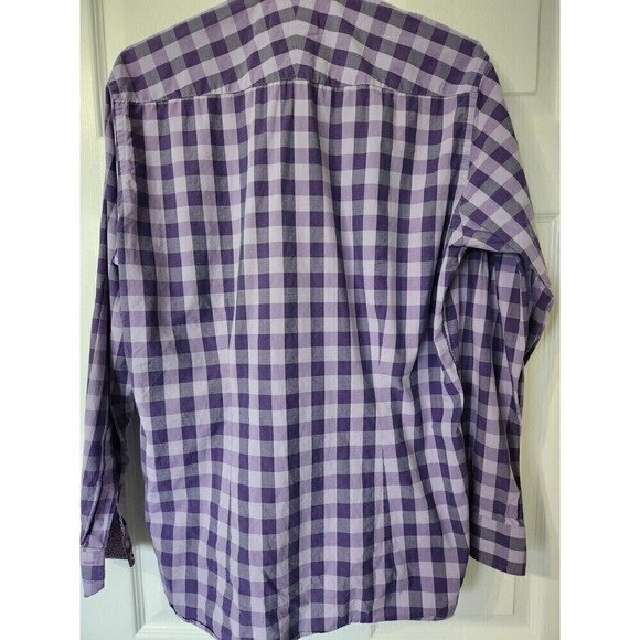 TED BAKER Endurance Men’s Flip Cuff Shirt Plaid Purple Sz 16 34/35 US Sz L NWOT - Picture 6 of 6
